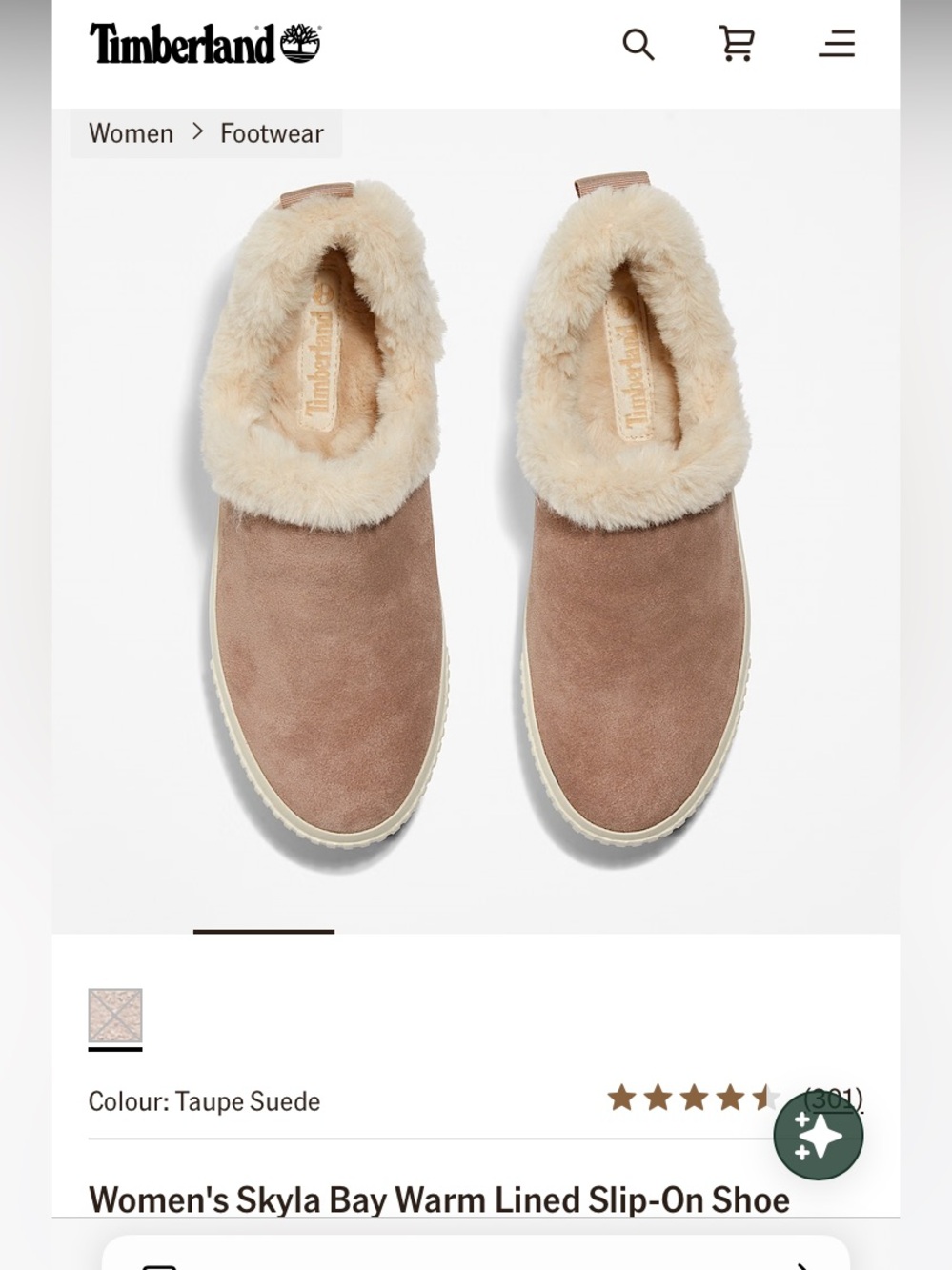 Timberland Women's Skyla Bay Warm-Lined Slip-On Shoe - Taupe Suede 8